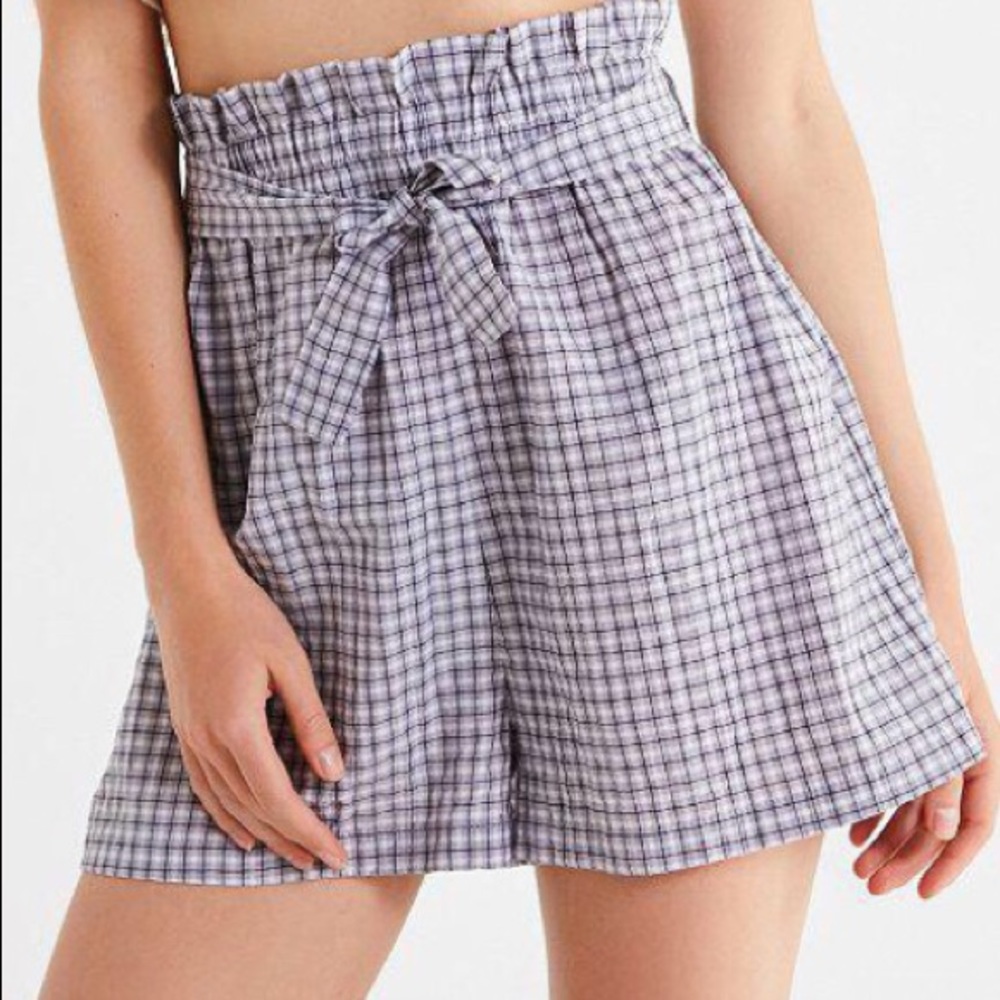 High Waisted Plaid Shorts